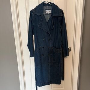 Denim Maxi Trench NWOT
